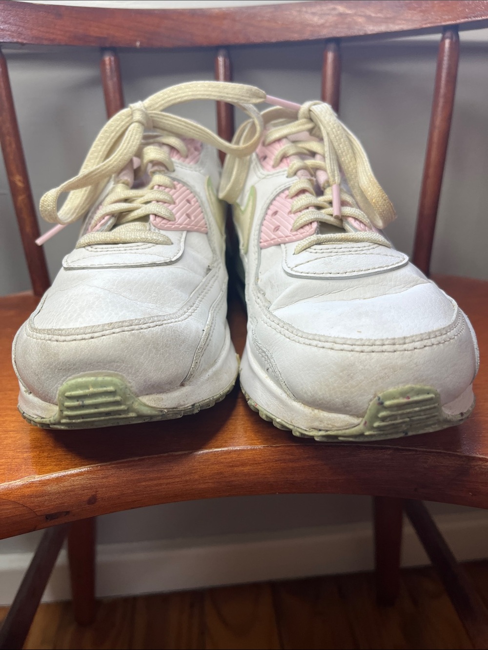 Nike Air Max 90 LTR SE Summit White Coconut Milk Pink Foam Sneakers Size 7Y GUC - Picture 11 of 11